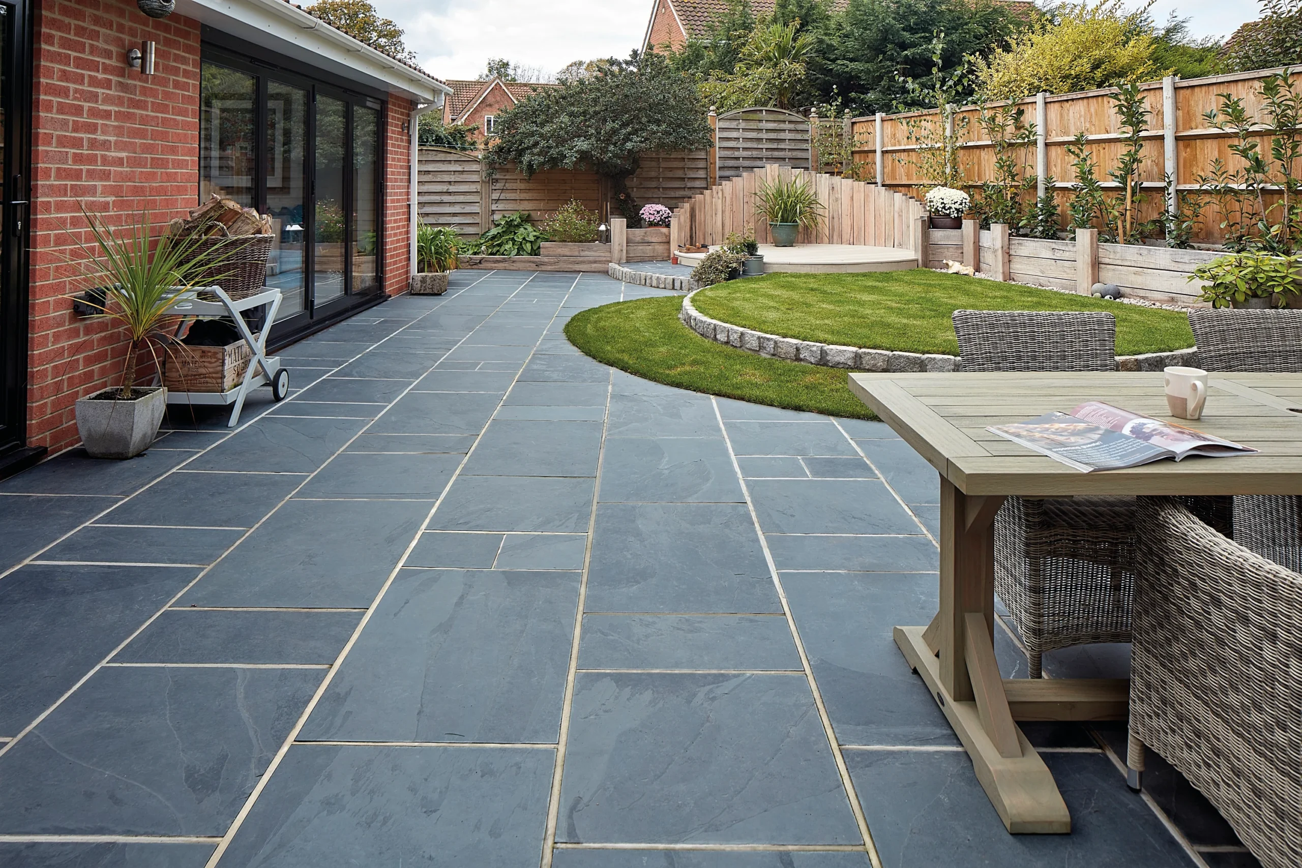 Custom patio design with premium materials