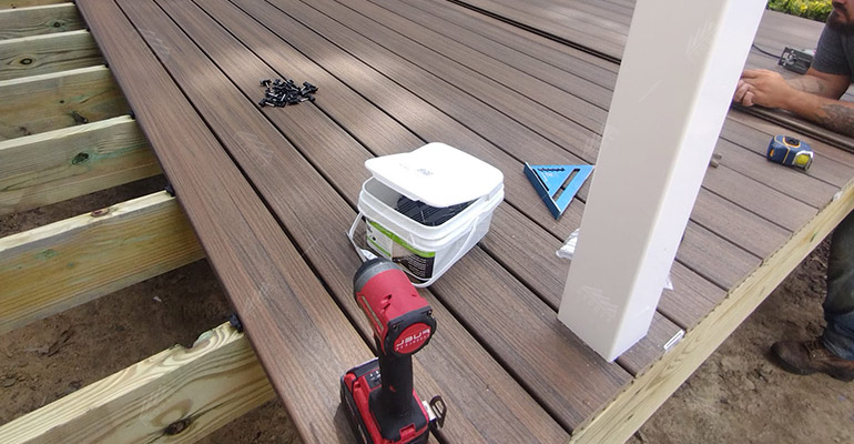Composite deck installation example