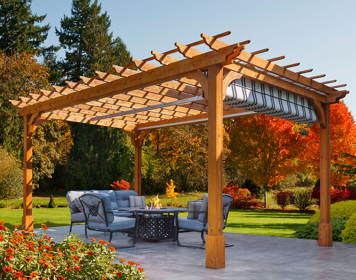 Professional pergola installation in garden