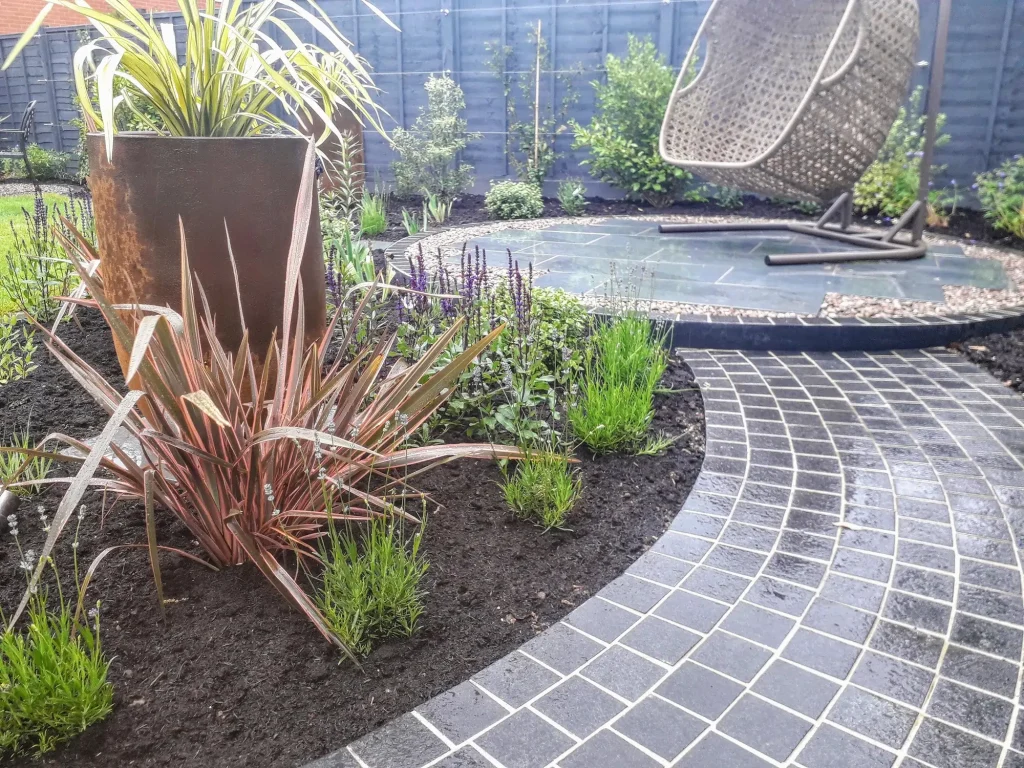 Professional porcelain paving installation example