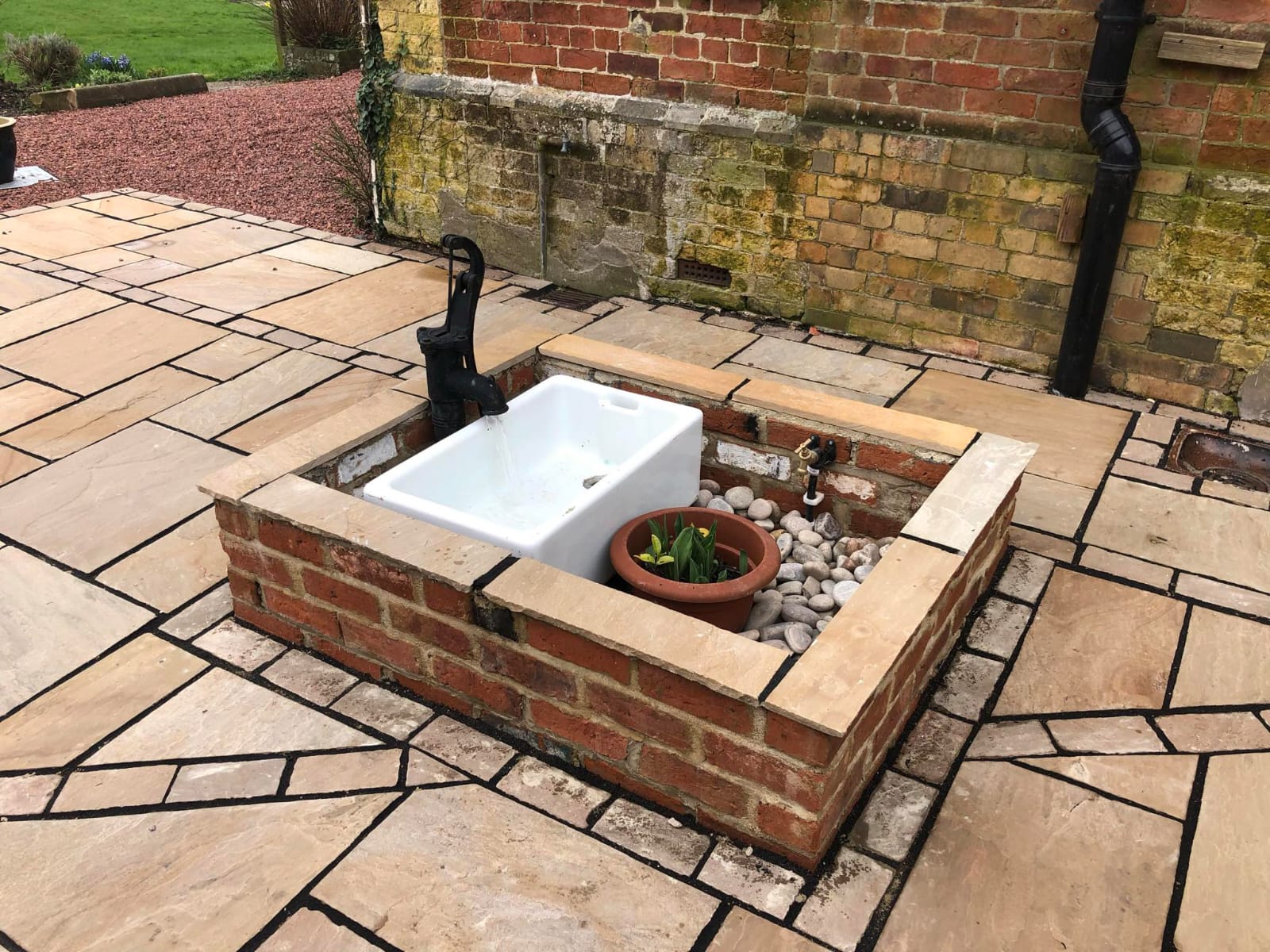 Natural stone water feature