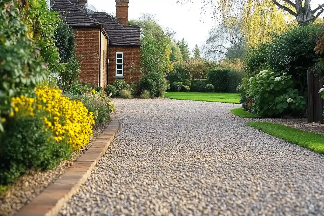 Beautiful gravel driveway installation